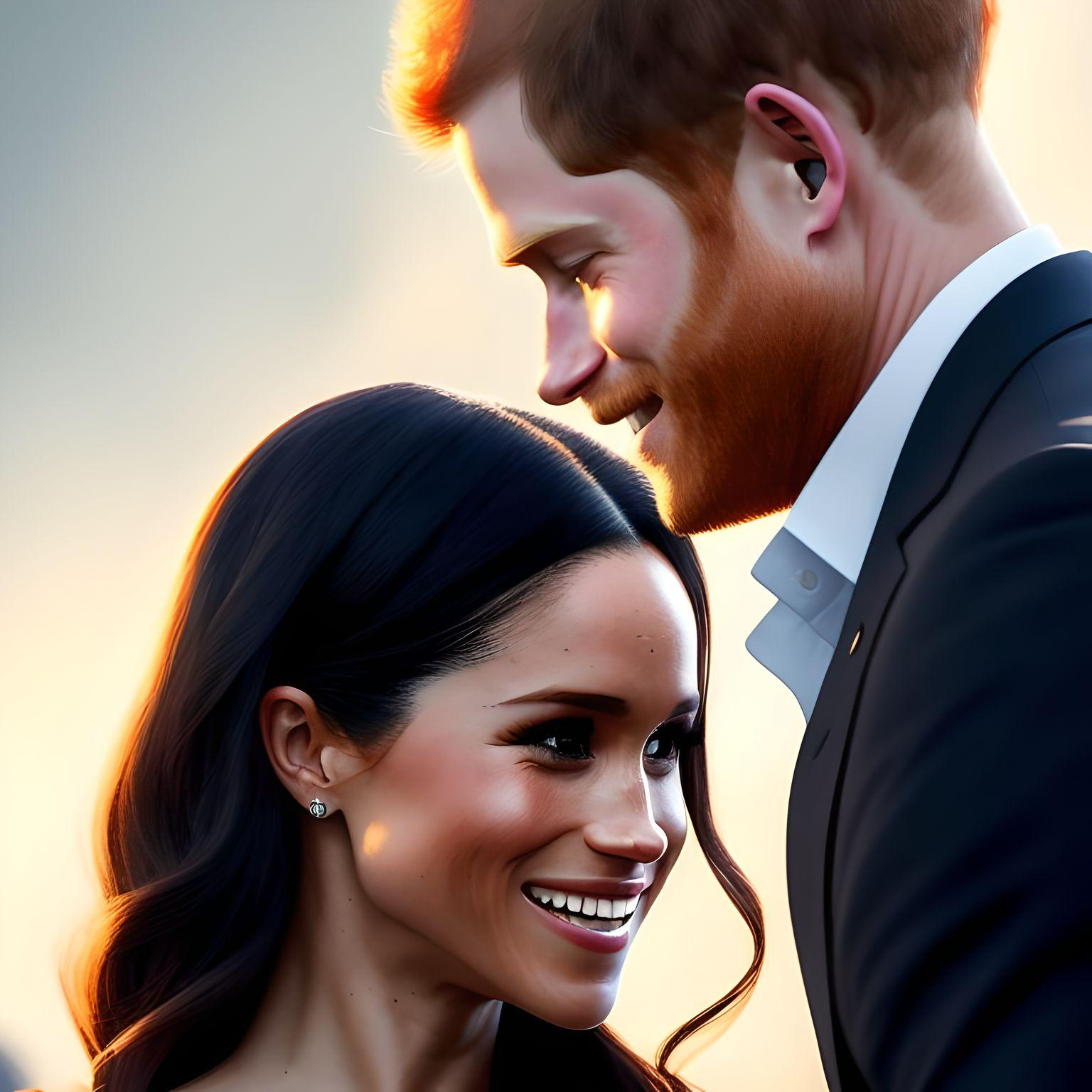 AI picture of Prince Harry and Meghan Markle, Duchess of Sussex
